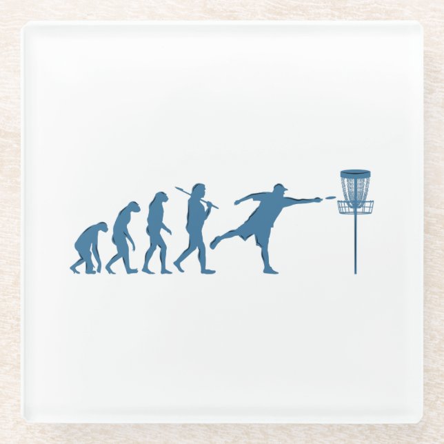 Disk Golf Evolution - Fun Gift for Disk Golfer Glasuntersetzer (Vorderseite)