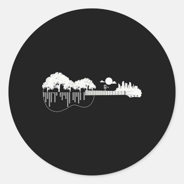 Disk Golf Flying Disk Golf Gitarre Runder Aufkleber (Vorderseite)