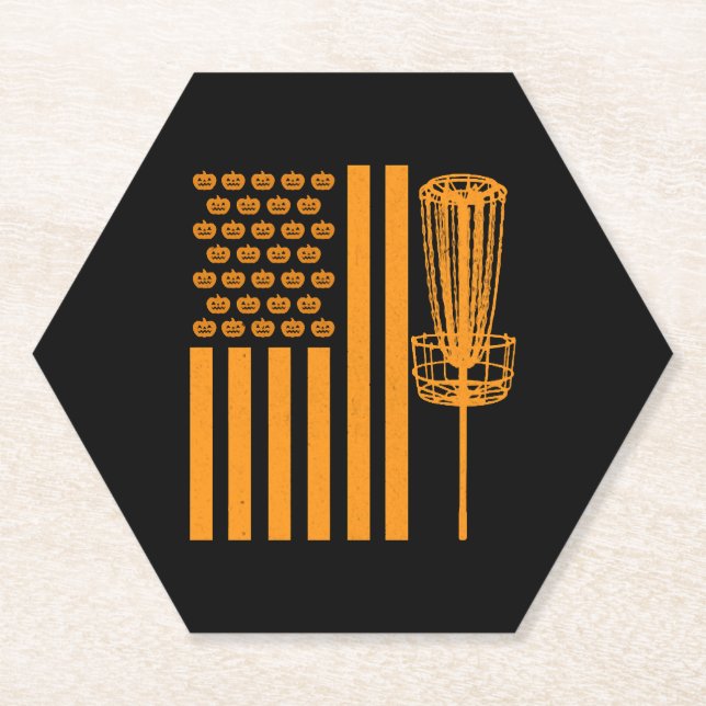 Disk Golf Halloween USA FLAG für DISCGOLF PLAYER Untersetzer (Vorderseite)