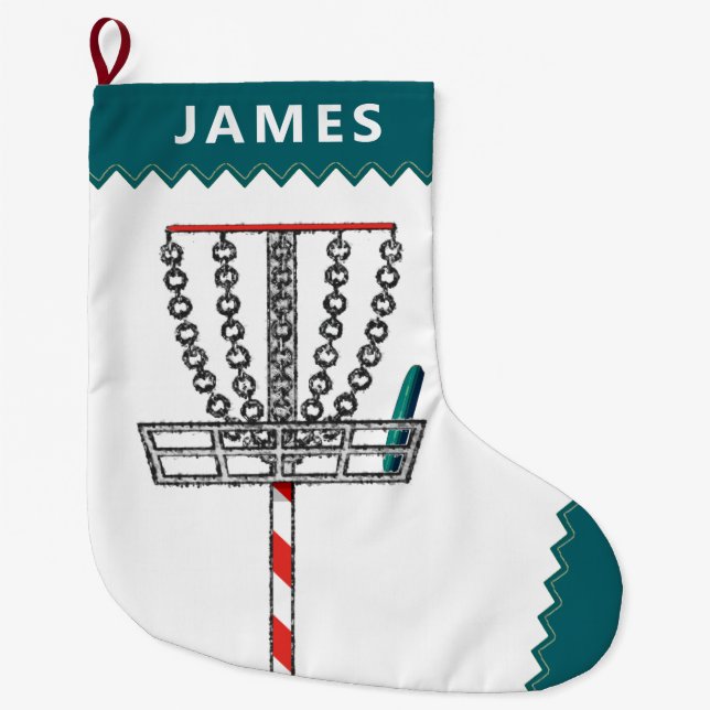 Disk Golf Holiday Geschenk Großer Weihnachtsstrumpf (Vorderseite)