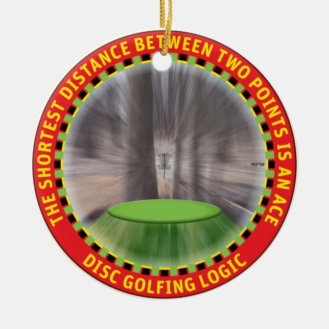 Disk Golf Logic Keramik Ornament (Vorne)