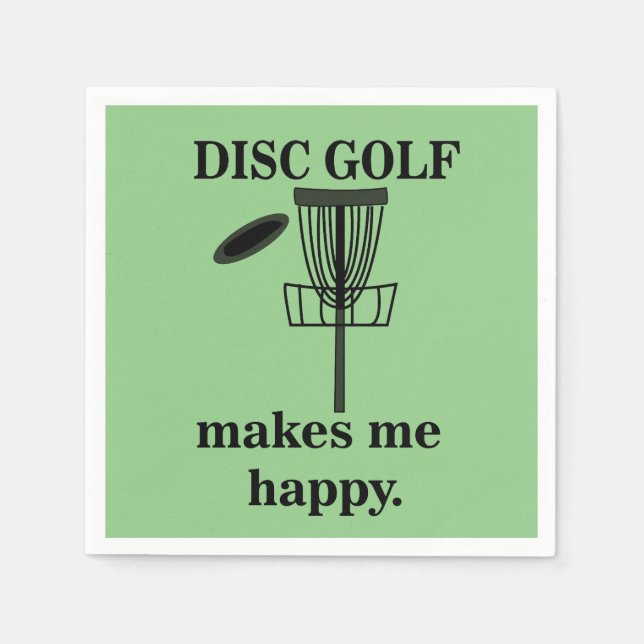 Disk Golf macht mich glücklich, Disk Golf Party Serviette (Vorderseite)