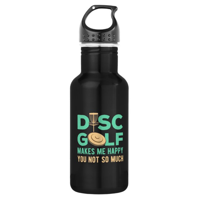 Disk Golf macht mich glücklich Edelstahlflasche (Vorderseite)