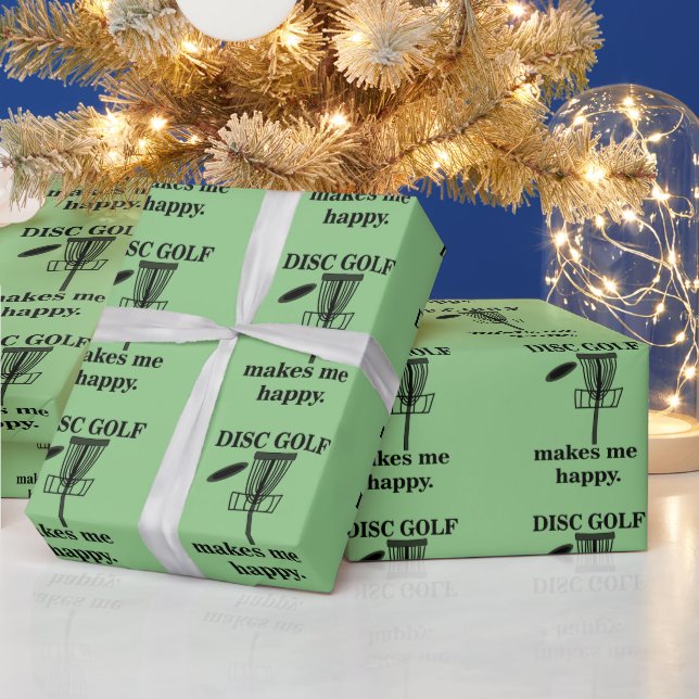 Disk Golf macht mich glücklich Golf Geschenkpapier (Feiertage)
