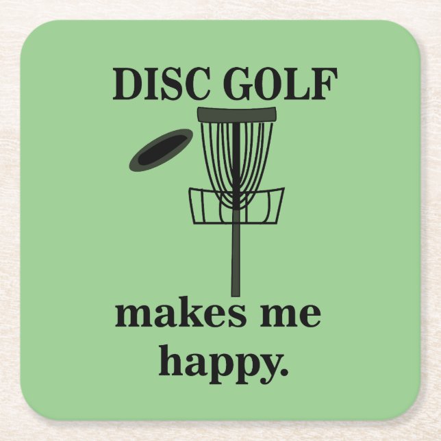 Disk Golf macht mich glücklich Golf Rechteckiger Pappuntersetzer (Vorderseite)