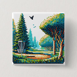 Disk Golf Pixel Art Button