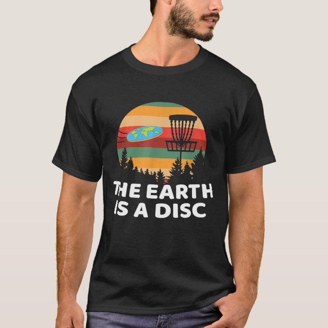 Disk Golf Player Flat Earth T-Shirt (Vorderseite)