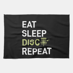 Disk Golf Player   Sleep Disk Golf wiederholen Geschirrtuch