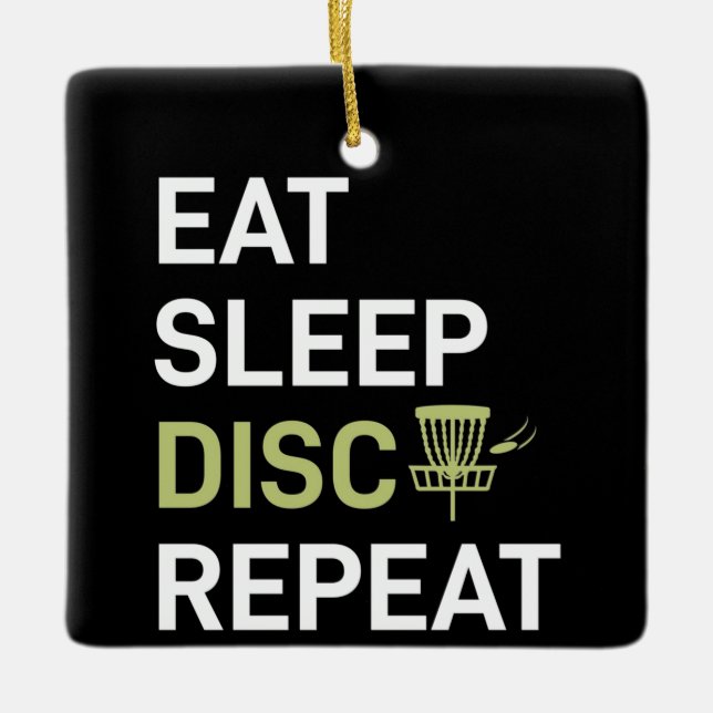Disk Golf Player | Sleep Disk Golf wiederholen Keramikornament (Vorderseite)