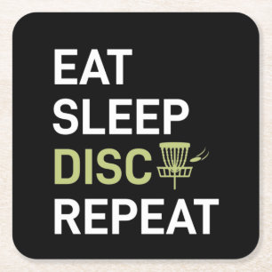 Disk Golf Player Sleep Disk Golf wiederholen Rechteckiger Pappuntersetzer