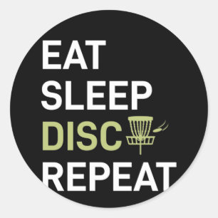 Disk Golf Player Sleep Disk Golf wiederholen Runder Aufkleber