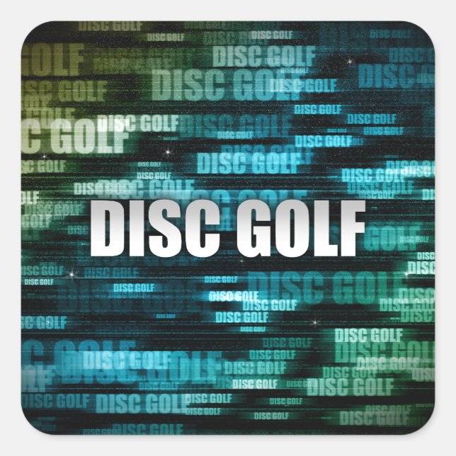 Disk Golf Quadratischer Aufkleber (Vorderseite)