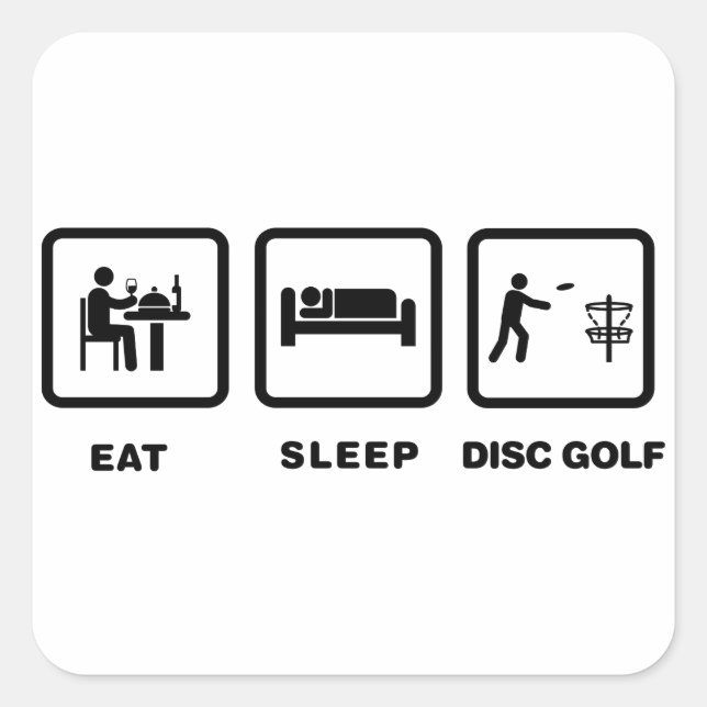 Disk Golf Quadratischer Aufkleber (Vorderseite)