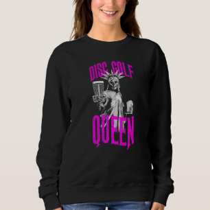 Disk Golf Queen Gothic Statue of Liberty Skeleton Sweatshirt