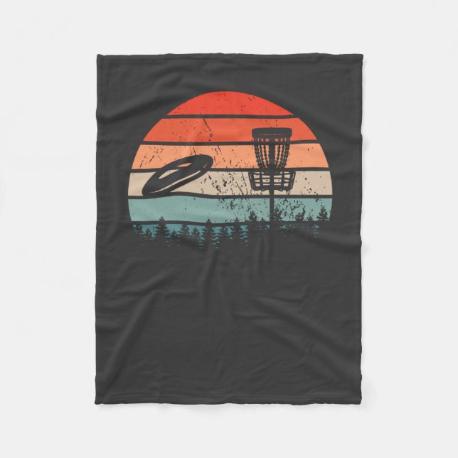 Disk Golf Retro Fleecedecke (Vorderseite)