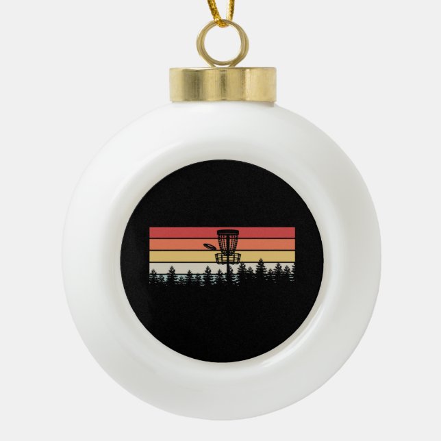 Disk Golf Retro Keramik Kugel-Ornament (Vorderseite)