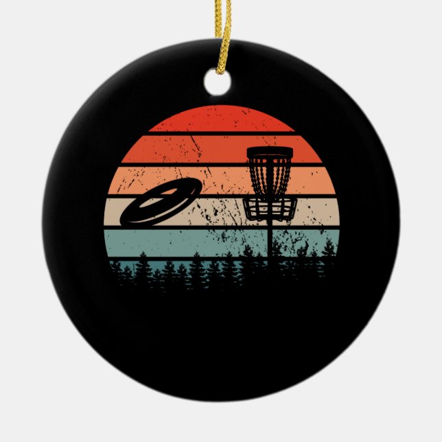 Disk Golf Retro Keramik Ornament (Vorne)