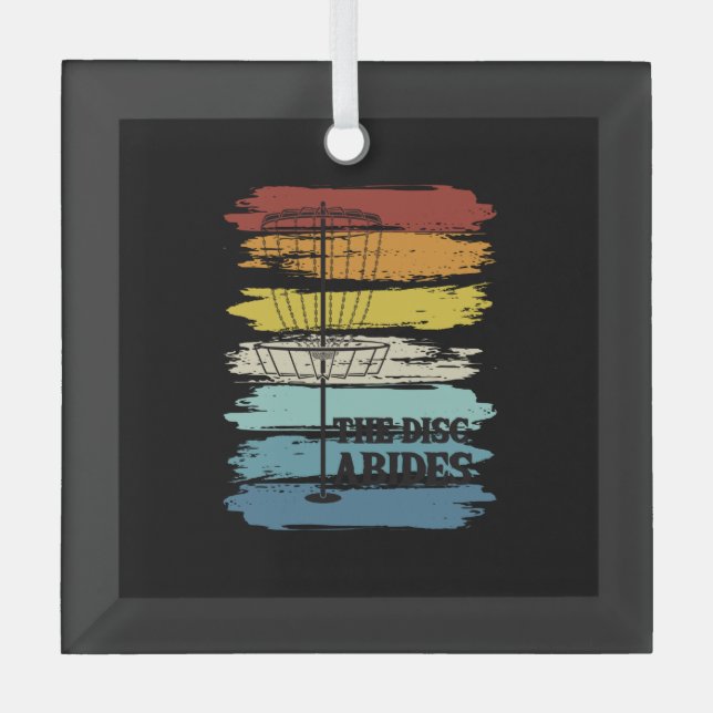 Disk Golf Retro Ornament Aus Glas (Vorderseite)