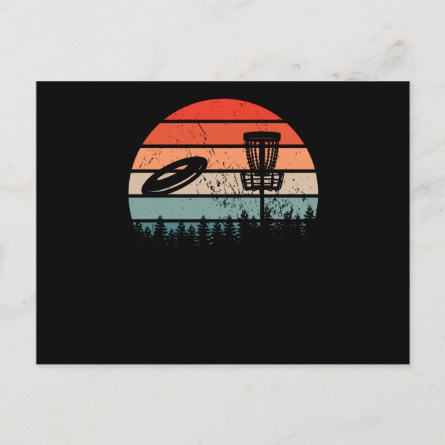 Disk Golf Retro Postkarte (Vorderseite)
