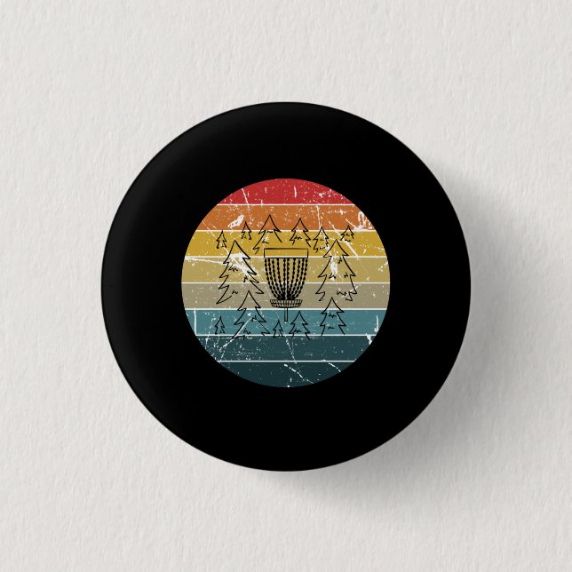 Disk Golf Retro Vintag Button (Vorderseite)