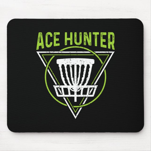 Disk Golf Shirt Funny Ace Hunter Disc Golf Mousepad (Vorne)