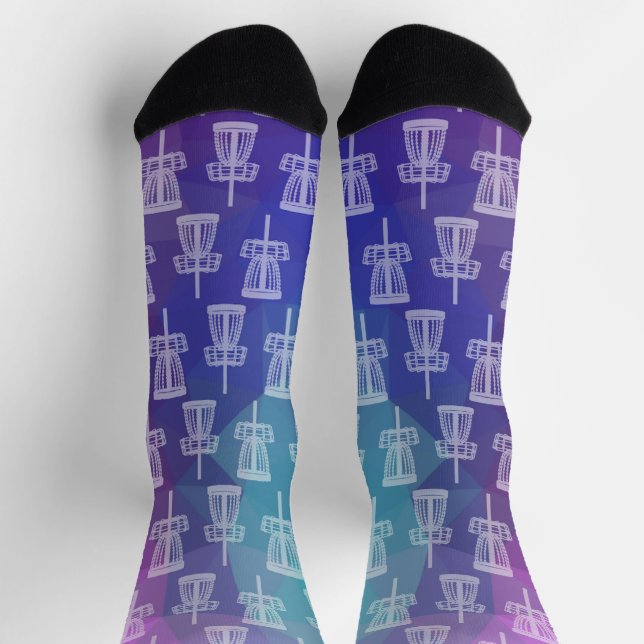 Disk Golf Socks - Muster weiß Socken (Oben)