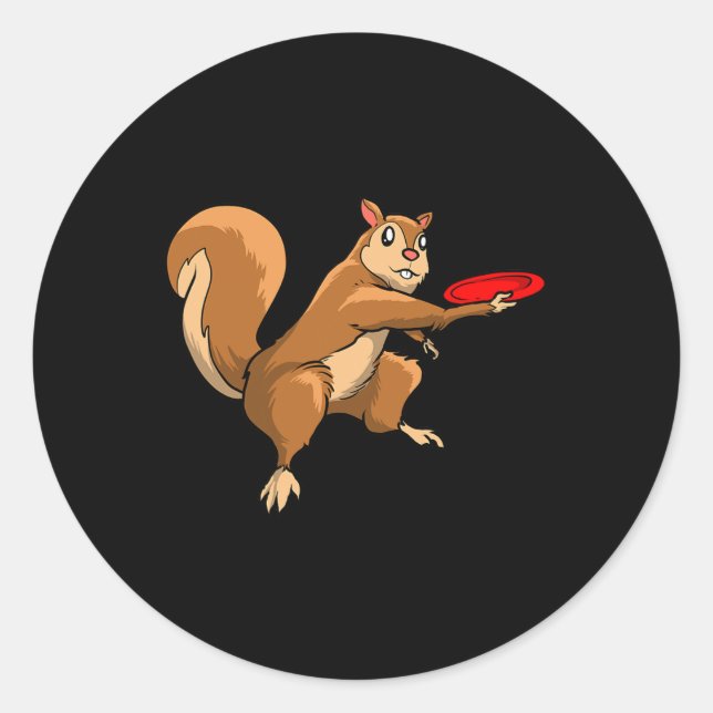 Disk Golf Squirrel - Frolf Frisbee Golf Disk Runder Aufkleber (Vorderseite)
