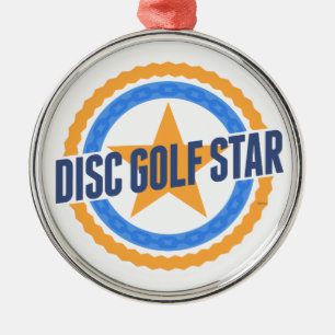 Disk Golf Star Silbernes Ornament