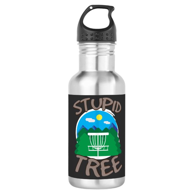 Disk Golf - Stupid Tree Edelstahlflasche (Vorderseite)