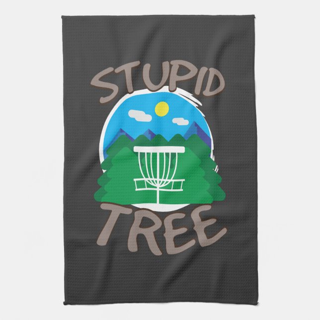 Disk Golf - Stupid Tree Geschirrtuch (Vertikal)