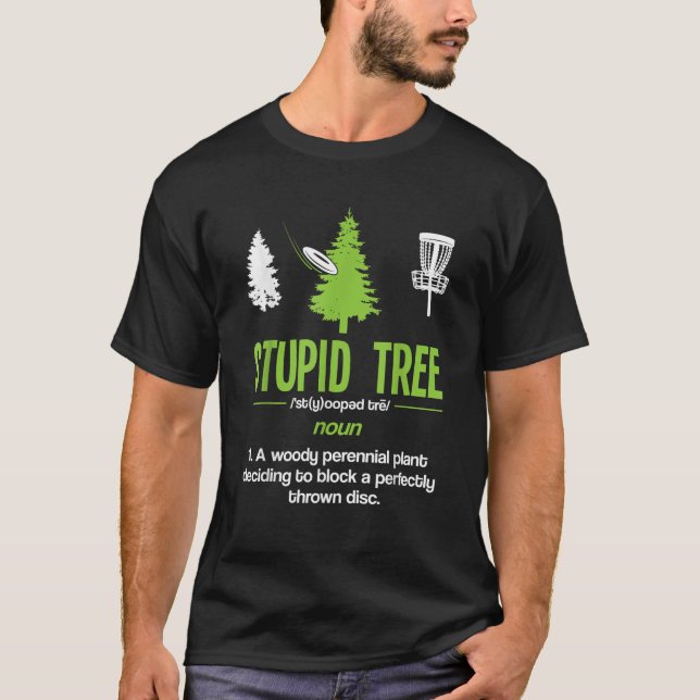 Disk Golf Stupid Tree Noun Wörterbuch Geschenk Mid T-Shirt (Vorderseite)
