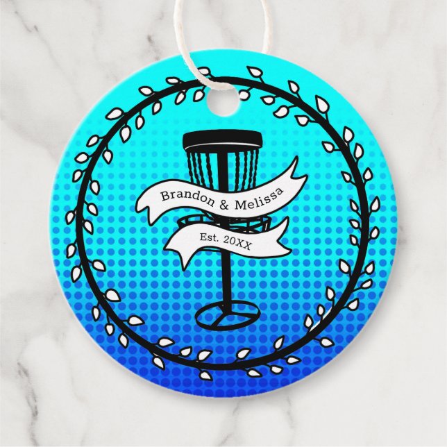 Disk Golf Themed | Blue Pop Art Geschenkanhänger (Vorderseite)