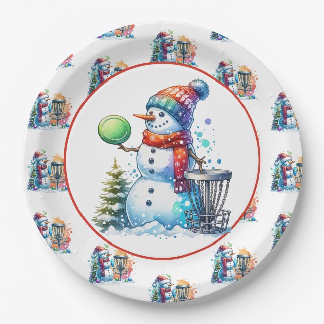 Disk Golf Themed Christmas Party Pappteller (Vorderseite)