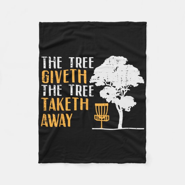 Disk Golf Tree gibt Taketh Away Fun Frisbee Wome Fleecedecke (Vorderseite)