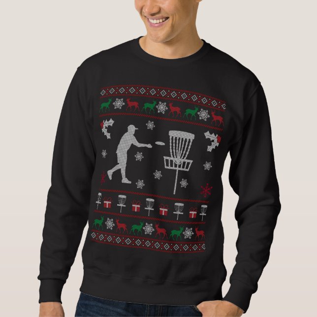 Disk Golf Uggge Christmas Sweater Geschenk für Dis Sweatshirt (Vorderseite)