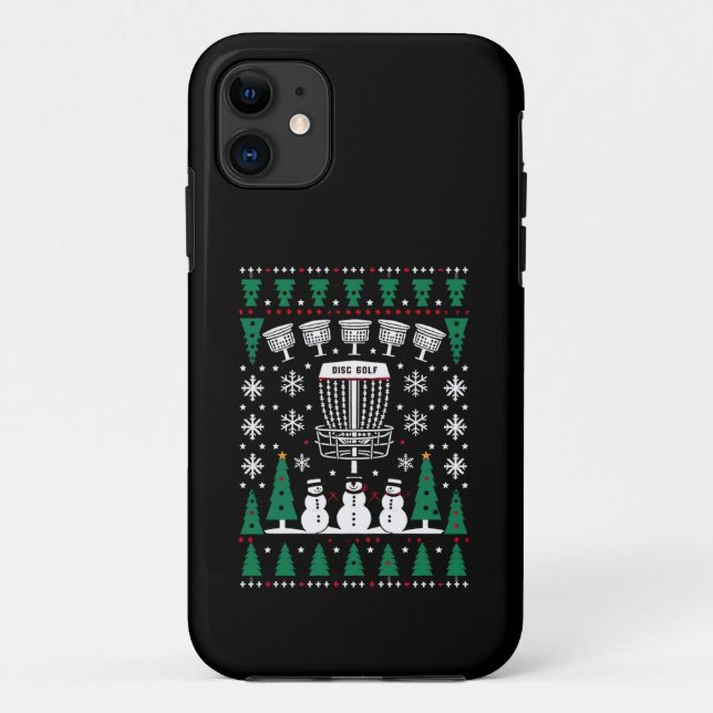 Disk Golf Ugly Christmas Sweater Pajama Geschenke Case-Mate iPhone Hülle (Rückseite)
