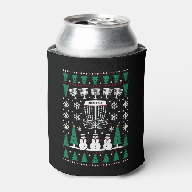 Disk Golf Ugly Christmas Sweater Pajama Geschenke Dosenkühler (Kanne Vorderseite)