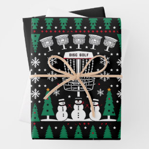 Disk Golf Ugly Christmas Sweater Pajama Geschenke Geschenkpapier Set