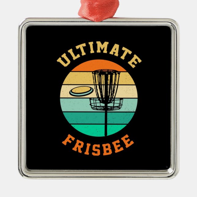 Disk Golf Ultimate Frisbee Ornament Aus Metall (Vorne)