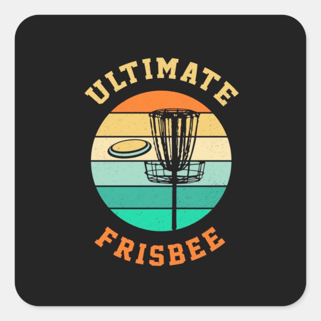 Disk Golf Ultimate Frisbee Quadratischer Aufkleber (Vorderseite)
