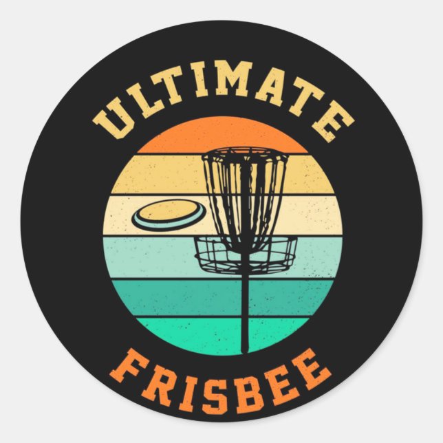 Disk Golf Ultimate Frisbee Runder Aufkleber (Vorderseite)