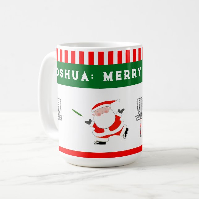 Disk Golf Weihnachtsfeiertag Kaffeetasse (Vorderseite Links)