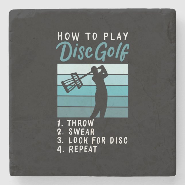Disk Golf - Wie Sie Golf spielen Steinuntersetzer (Vorderseite)