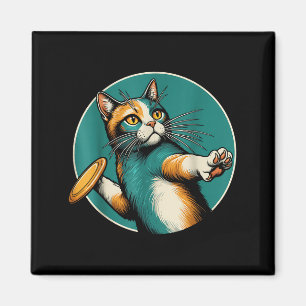 Disk Golfer Cat Disk Golf Player Sonniges Hallowee Magnet