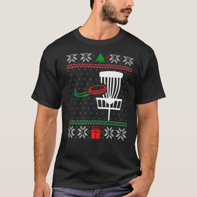 Disk Golfer Matching Ugly Christmas Disk Golf Frie T-Shirt (Vorderseite)
