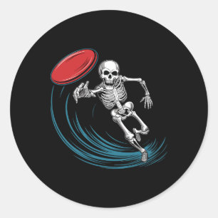 Disk Golfspielen Skeleton Halloween Men Boys Disc Runder Aufkleber