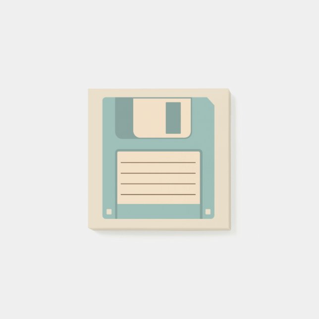 Diskette-illustrierte Blau-und Post-it Klebezettel (Vorderseite)