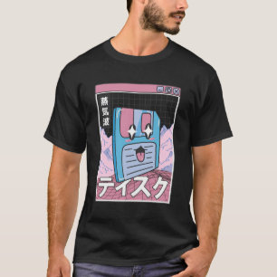 Diskette Kawaii Grid Vaporwave Ästhetische Anime T-Shirt