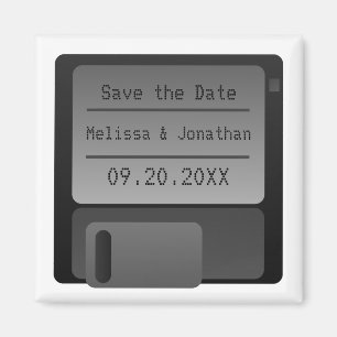 Diskette Speichern Sie das Datumsfenster, grau Magnet