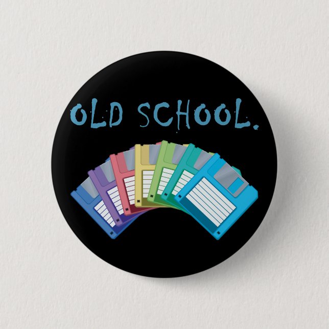 Disketten der alten Schule Button (Vorderseite)
